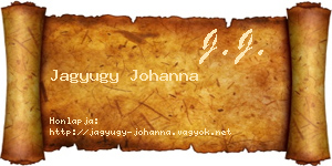 Jagyugy Johanna névjegykártya